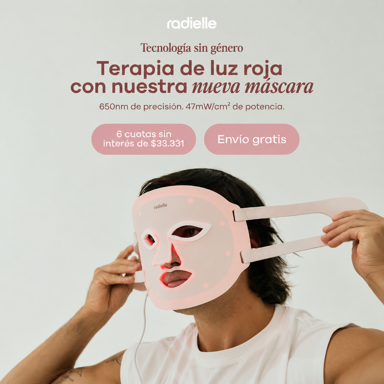 Máscara de Luz Roja Radielle